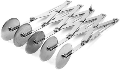 ShoppersHub PNQ SS Croissant Flat Dough Divider Cutter with Adjustable 5 Wheels Cookie Cutter(Pack of 5)