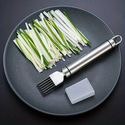 MGNLR 6-Blade Herb Shredder, 6-Blade Kitchen Slicer for Scallion, Garlic, Chilli Vegetable & Fruit Slicer(1x Vegetable Grater Slicer)