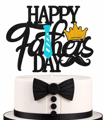 Festiko Happy Father's Day Glitter Cake Topper Cake Topper(Multicolor Pack of 1)