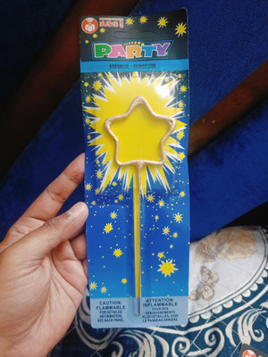 Vamesco Star Firework Sparkling Cake Toppers – Romantic Sparkler Candles for Cakes Cake Topper(Golden Pack of 1)