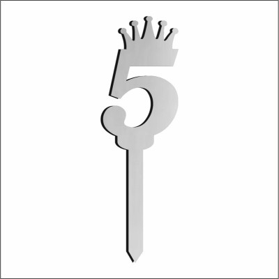 GIGGA Number Cake Topper_Silver Cake Topper(Silver Pack of 1)