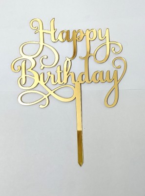 Marvino BIRTHDAY CAKE TOPPER Cake Topper(GOLD Pack of 1)