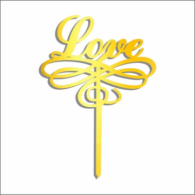 GIGGA I Love You Cake Topper_Golden Cake Topper(Golden Pack of 1)