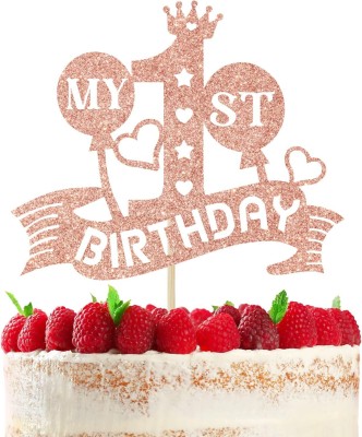 ZYOZI Cake Topper(My 1st Birthday Cake Topper,It's My First Birthday Cake Decor Rosegold Pack of 1)