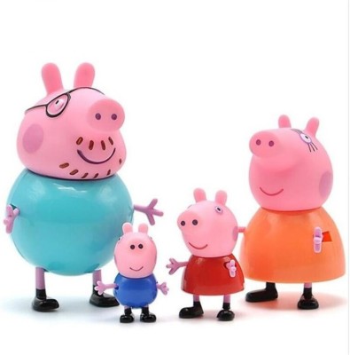 HOMEBAKERS MART Peppa Pig Family Set of 4 Cake Topper(multicolor Pack of 4)