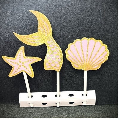 HPK 3 in 1 Mermaid Topper Cake Topper Cake Topper(muticolour Pack of 3)