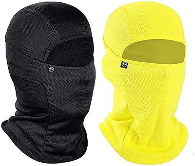 Tough Headwear Black, Yellow Bike Face Mask for Boys & Girls(Size: Free,  Balaclava)