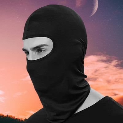 Urban Carrier Black Bike Face Mask for Men & Women(Size: Free,  Balaclava)