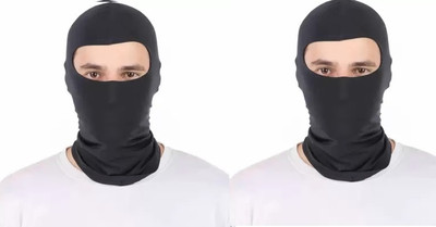 JUST JUNKIES Black Bike Face Mask for Men(Size: Free,  Balaclava)
