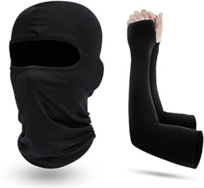 JUST JUNKIES Black Bike Face Mask for Men(Size: Free,  Balaclava)