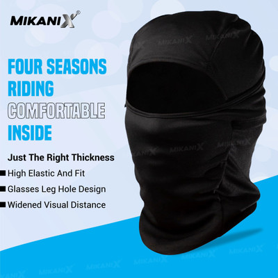 BRXR Black Bike Face Mask for Men & Women(Size: Free,  Balaclava)