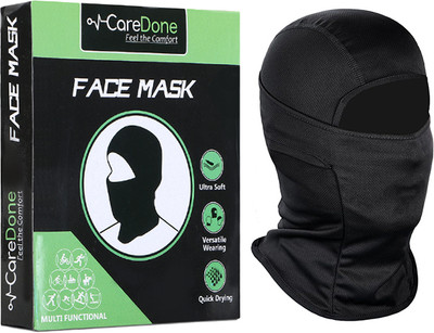 CareDone Black Helmet Skull Cap for Men(Size: Free,  Balaclava)