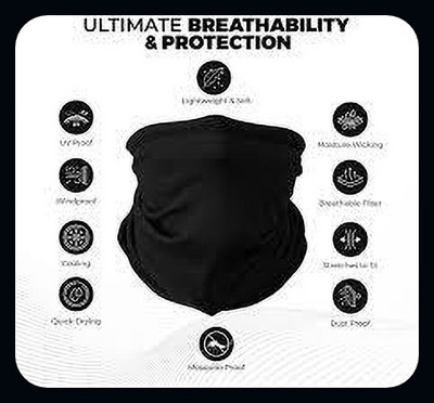Jully Black Bike Face Mask for Men & Women(Size: Free,  Balaclava)