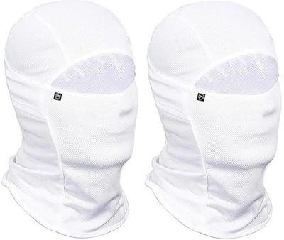 Tough Headwear White, White Bike Face Mask for Boys & Girls(Size: Free,  Balaclava)