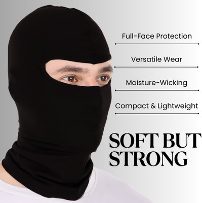 jazzy Black Bike Face Mask for Men(Size: Free,  Balaclava)
