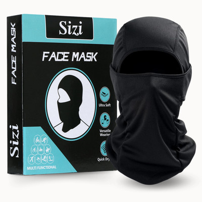SIZI Black Bike Face Mask for Men(Size: Free,  Balaclava)