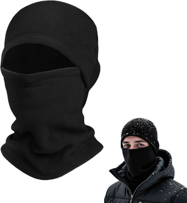 MAYCREATE Black Helmet Skull Cap for Men & Women(Size: Free,  Balaclava)