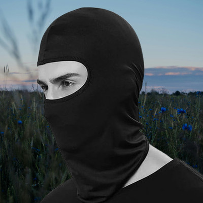 Urban Carrier Black Bike Face Mask for Men & Women(Size: Free,  Balaclava)