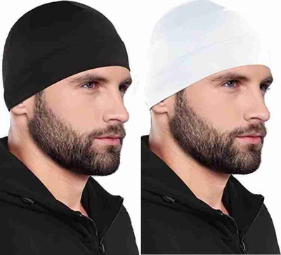 Caiuse Self Design Skull Cap Cap(Pack of 2)