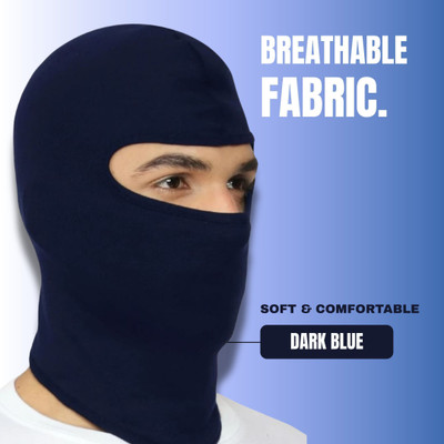 JUST JUNKIES Blue Bike Face Mask for Men(Size: Free,  Balaclava)