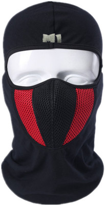 Taveesa Black, Red Helmet Skull Cap for Men & Women(Size: XXL,  Balaclava)