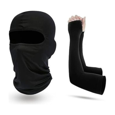 JUST JUNKIES Black Bike Face Mask for Men(Size: Free,  Balaclava)