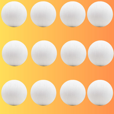Stallion Cricket Plastic ball 50gm Practice Ball,Hard Plastic Ball For Cricket Cricket Rubber Ball(Standard, Pack of 12, White)