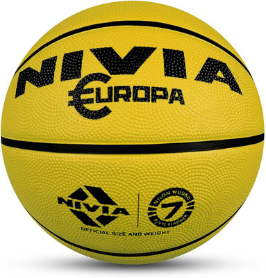 NIVIA Europa Yellow Basketball - Size: 7(Standard, Pack of 1)
