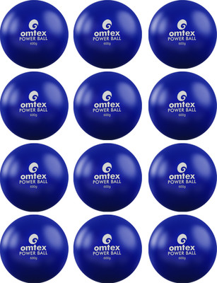 omtex Weighted Powered Balls 600 g for Hitting, Batting and Pitching Training - Blue Cricket Rubber Ball(Standard, Pack of 12)