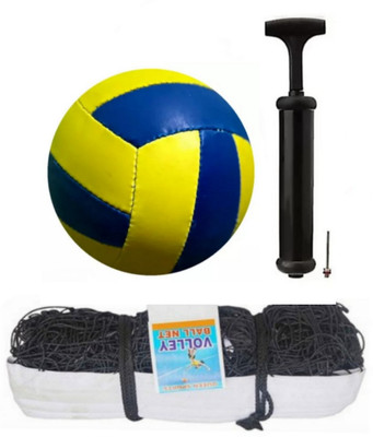 clark classic plain volleyball with net and air pump mr9 Volleyball - Size: 4(Standard, Pack of 1)
