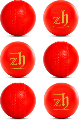 ZH Red Plastic Ball Non Toxic Pack of 6 (60 Gm Per Ball) Cricket Training Ball(Standard, Pack of 6, Red)