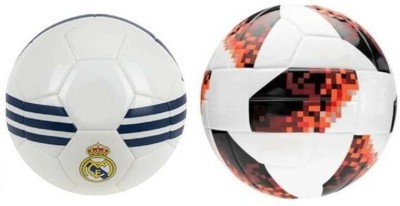 Fitdex NEW combo of Madrid & Tele Star Red Football, Football - Size: 5(Pack of 2, Multicolor)