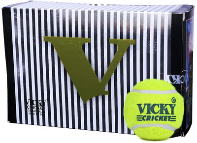 scq VICKY Cricket Tennis Ball, Yellow Cricket Tennis Ball (Pack of 6, Yellow) Cricket Tennis Ball(Standard, Pack of 6)
