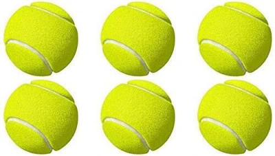GJSHOP Rubber Cricket Tennis Ball Light Weight Tennis Practice Ball Cricket Tennis Ball(Standard, Pack of 6, Green)
