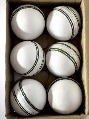Krida PRO HAND WHITE LEATHER PACK WITH PREMIUM WHITE LEATHER PACK OF 6 BALL Cricket Leather Ball(Standard, Pack of 6, White)