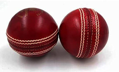 LAXMISPORTS Redpackof2Latherball Cricket Leather Ball(Standard, Pack of 2, Red)