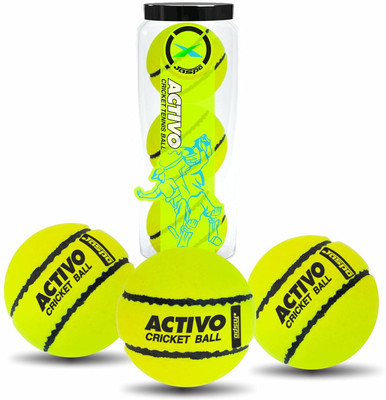 Jaspo Activo Tennis Cricket Ball, 66mm, Wool Felt, 80g, High Bounce Rubber Core. Cricket Tennis Ball(Standard, Pack of 3, Green)