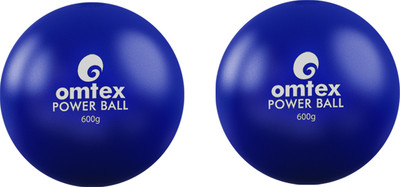 omtex Weighted Powered Balls 600 g for Hitting, Batting and Pitching Training - Blue Cricket Rubber Ball(Standard, Pack of 2)