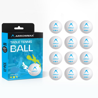 ArrowMax Table Tennis Ping Pong TT ball ABS material for Kids And Adults-Pack of 12 Table Tennis Ball(Standard, Pack of 12, White)
