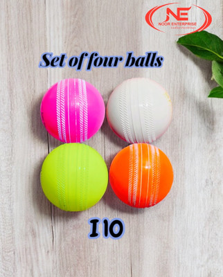 NOORNOOR I10 BALL SET OF FOUR 5 Cricket Rubber Ball(Standard, Pack of 4, Multicolor)
