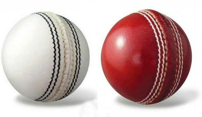 RASTOGI TRADERS Leather Ball Pack Of 2 (Red and White) Cricket Leather Ball(Standard, Pack of 1, Red)