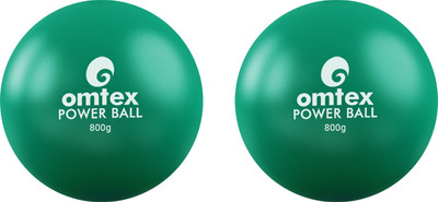 omtex Weighted Powered Balls 800 g for Hitting, Batting and Pitching Training - Green Cricket Rubber Ball(Standard, Pack of 2)