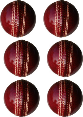 HHS SPORTS Cricket Leather Ball Red 4 Piece G Cricket Leather Ball(Standard, Pack of 6)