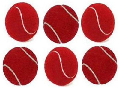 Shreejee cricket tennis ball - ( pack of 6 ) Cricket Leather Ball(Standard, Pack of 6, Red)
