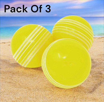 MGT PVC Wind Cricket Balls (90 Gm) For Indoor & Outdoor Cricket Synthetic Ball(Standard, Pack of 3, Yellow)