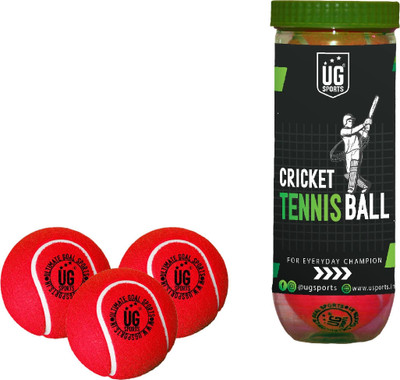 ULTIMATE GOAL Sports Light Weight Cricket Tennis Ball(Standard, Pack of 3, Red)