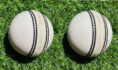 HTM Combo Of Cricket leather ball 2 Part /Piece Cricket Leather Ball(Pack of 2, White)