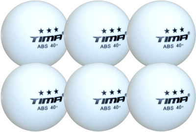 TIMA Table Tennis Balls 38mm Ping Ball, ABS40+ Superb Seam Outdoor Indoor Table Tennis Ball(Standard, Pack of 6, White)