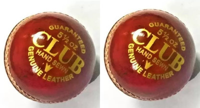 JOJOMART Premium CLUB SET OF 2 Cricket Leather Ball(Standard, Pack of 2, Red)