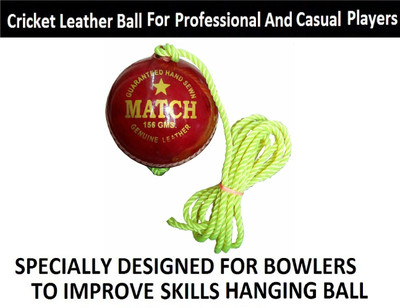 VIBCO Best Quality Sports Leather Match Practice Hanging Cricket Ball Red Cricket Leather Ball(Standard, Pack of 1, Maroon)